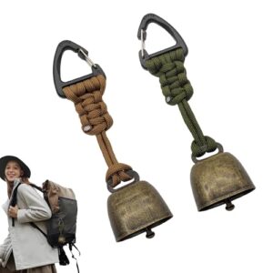 Zwei metallene Anti-Bär-Glocken für Outdoor-Wanderungen, Rucksack-Anhänger und Tierhalsbänder - Set aus hochwertigem Material mit Stummschaltungsfunktion