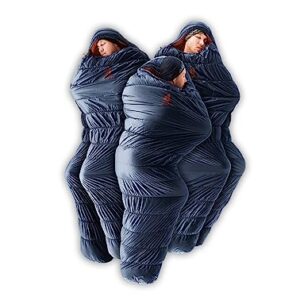 Hochwertiger Kunstfaserschlafsack von deuter Exosphere 0° für jeden Wetterbedingung und Körpergröße bis ~185 cm mit Thermo Stretch Comfort und Kompressionssack