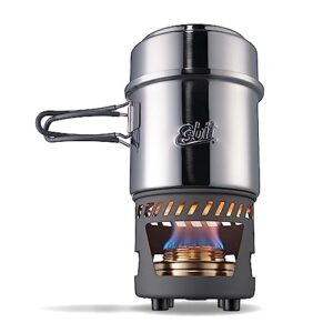Esbit Spirituskochset - inkl. großem und kleinem Edelstahl Topf - 985 ml & 470 ml - inkl. Spiritusbrenner - Camping Kochgerät