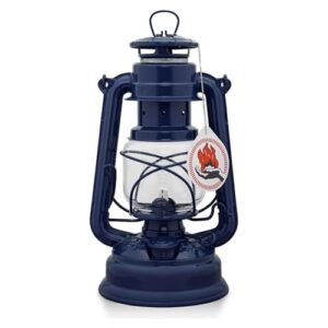 Feuerhand Sturmlaterne Baby Special 276 Blau - klassische Petroleumlampe für Garten, Camping und Balkon mit 20 Stunden Leuchtdauer - Made in Germany