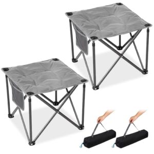 Faltbarer Camping-Hocker 180KG, 46cm Klapphocker faltbar, gartenhocker mit Tragetasche, falthocker fußhocker hocker Outdoor für Camping Wandern Angeln