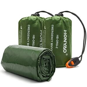 HONYAO Notfalldecke, Schlafsack und Survival-Biwaksack - Ultraleicht, wasserdicht und isolierend für Outdoor-Aktivitäten wie Camping, Wandern und Überleben