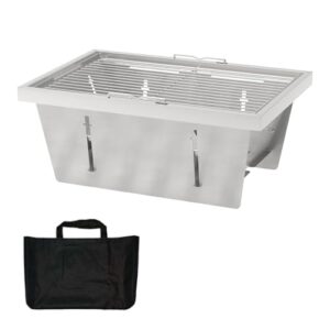 Klappgrill für Camping und Grillen, Edelstahl 304 Netz, hitzebeständiger Edelstahl 201 Rahmen, Faltbar, Tragbar, Outdoor Garten Party