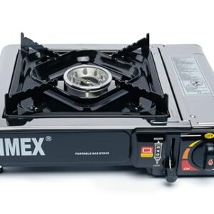 Portable Gas Kocher von Imex, Campingkocher mit Tasche für den Einsatz im Camping, Outdoor, Auto und Wohnwagen, automatische Piezo-Zündung