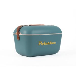 Passive Kühlbox mit Retro-Vintage-Design aus Kunststoff und polystyrol thermische Isolierung, 20 Liter Fassungsvermögen, blauer Farbton