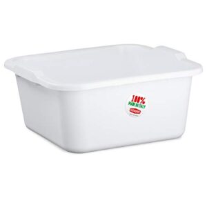 Weißer Kunststoff Eimer mit Griffmulde, groß für Aufbewahrung oder Abwaschen unterwegs und zu Hause