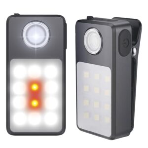 2-in-1 Clip-Leuchte, Laufleuchte für Abendspaziergänge und Camping mit USB-C Wiederaufladung und 3 Helligkeitsstufen