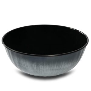 Melamin Salatschüssel in Jesolo Grau mit Steingutoptik, Ø27cm, 3 Liter, Spülmaschinengeeignet für Camping und Outdoor-Gebrauch