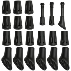 18 Stück Nordic Walking Stöcke mit Gummipuffern für Alle Arten von Terrains, rutschfest und druckbeständig