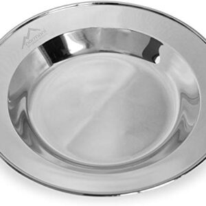 Robuste Edelstahl Camping Teller, 1-3 Stück, Silberfarbe, Outdoor-Aktivität, Camping, Zelten, Picknick