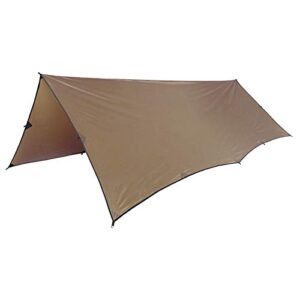 Wasserdichtes und leichtiges Ripstop-Sonnensegel für Camping und Wandern, 3 x 3 m, kompaktes Vielseitiges Durable Backpacking-Persenning in Braun.