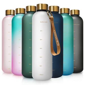 Opard Trinkflasche, 1L/800ml Wasserflasche mit Zeitmarkierung und BPA-freiem Design für Sportler und Umweltfreunde