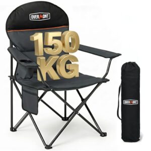 Komfortabler Campingstuhl mit hoher Rückenlehne für Outdoor-Aktivitäten wie Wandern, Picknicken und Angeln - bis 150 kg Tragfähigkeit