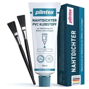 PLINTEX Nahtdichter 30ml extra stark inkl. 2x Pinsel - Nahtkleber für Zelte, Jacken, Markisen, Sonnensegel & Rucksäcke - Zeltnaht abdichten, Zelt-Kleber, Naht Dichter