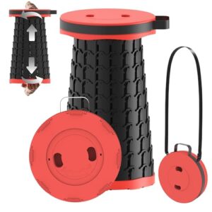 Tragbarer Teleskophocker für Camping, Angeln, Reisen und Grillen - Robuster Hocker mit automatischer Öffnungssicherheit - 280kg Tragkraft