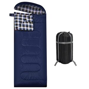 REDCAMP XL Baumwoll Schlafsack warm mit Abnehmbarer Kapuze, bequeme Flanell Kompakt Deckenschlafsack für kaltes Wetter Outdoor Winter für Angeln und Camping