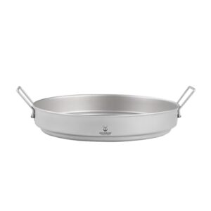 SILVERANT Titan-Camping-Teller, Outdoor-Geschirr mit klappbarem Griff für Picknick, Wandern, Rucksackreisen und Bushcraft