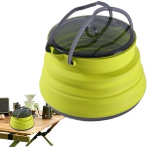 Silikon-Camping-Kochtopf, faltbarer Silikon-Kaffeekocher für Outdoor-Abenteuer, großes Fassungsvermögen und kompaktes Küchenwerkzeug für Wanderungen, Reisen und Camping
