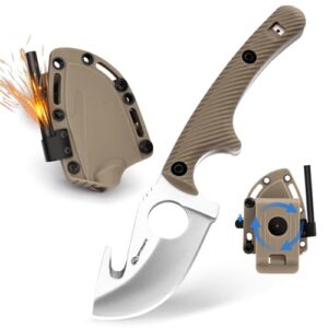 Kleines Messer Outdoor mit 360 Grad Verstellbarer Clip, Kugelkette und Integrierte Pfeife
