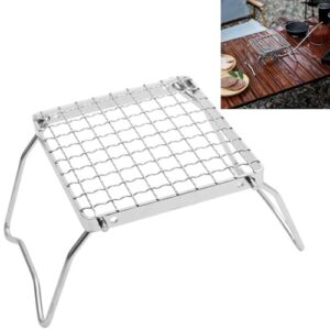 Multifunktionaler Grillrost aus Edelstahl, silberfarben, für das Kochen von Tee am Herd, Picknick, Grillen und Camping geeignet