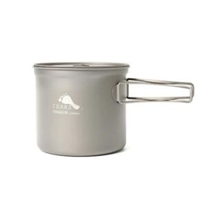 Toaks Titan Topf Pot 1100ml Outdoor Camping Becher Tasse Backpacking - Hochwertiger Titan-Zubehör für Outdoor-Ausflüge mit hohem Volumen, rostfrei und gesund.