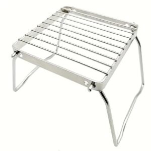 Einsetzbarer Grillrost für den Außenbereich, tragbar und leicht zu reinigen, mit einstellbarem Faltaroma und Edelstahlgeflecht, ideal für Picknicks und Kochen im Freien.