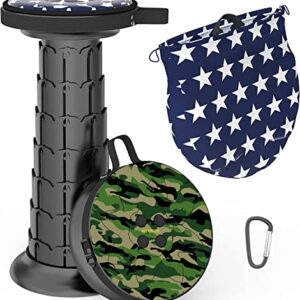 Tragger-Komfort-Hocker, Camping-Hocker, Tragbarer Klapphocker mit Kissen, Teleskophocker für Draußen und Drinnen-Aktivitäten