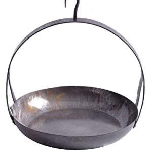 Ulfberth Mittelalter Hängepfanne aus Stahl - Outdoor Bratpfanne handgeschmiedet für Dreibein oder Pfannenknecht bei LARP, Lager, Mittelaltermarkt oder Wikinger Fest