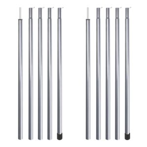 Wiipara Zeltstange Teleskopstange 2er Set, Aufstellstange für Tarp, Zelt, Sonnensegel, Campingplanen. Zeltstangen verstellbar bis zu 200cm, Stange für Sonnensegelbefestigung, Silber