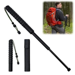 Zatixbu Wanderstöcke Teleskop, Faltbare Trekkingstöcke mit Rutschfestem Griff und Gürteltasche, leichte und lange haltbare Teleskopische Trainings für Selbstverteidigung, Camping und Outdoor-Aktivitäten.
