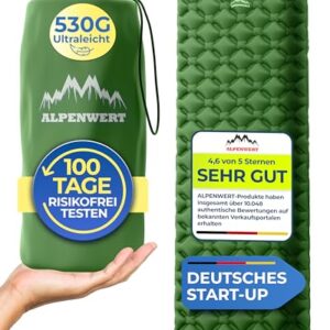 Perfekte Outdoor-Luftmatratze für Camping, Wandern und Backpacking. Ultraleicht und aufblasbar.