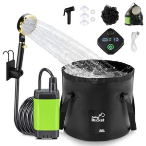 Tragbares Campingduscheset mit Wiederaufladbare Duschkopf, ideal für Outdoor-Aktivitäten und Reisen