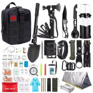 Survival-Ausrüstung mit Multi-Tool, Hammer und Axt, Überlebensarmband, Messer für Männer, Camping, Wandern, Reiseabenteuer