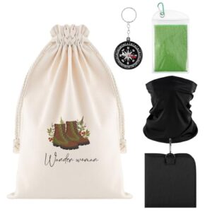 Einzigartiges 6er Set fur die gelingende Wunderwanderin - Kompass, Sitzkissen, Multifunktionstuch und Regenponcho