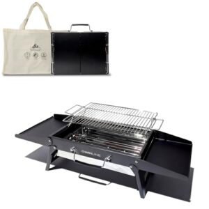 Kleiner, portabler Holzkohlegrill für Outdoor-Berichte: geeignet für Gärten, Strände, Rasenflächen und Tischplatten.