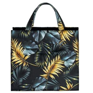 DOMAREX XXL Strandmatte - wasserdichte und faltbare Strandliege für Steinstrand und Sand mit goldenen Palmen-Muster