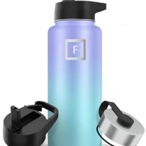 Edelstahl Trinkflasche mit Strohhalm, wasserdicht und kohlensäuregeeignet, doppelwandig isoliert, 650/950/1200/1800 ml, BPA-frei, ideal für Sport, Fitness, Reisen oder als Geschenk