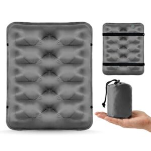 Camping-Sitzkissen, Aufblasbares Luftkissen mit Gummizügen und Tragetasche für Outdoor-Aktivitäten wie Wandern, Angeln oder Strandbesuch