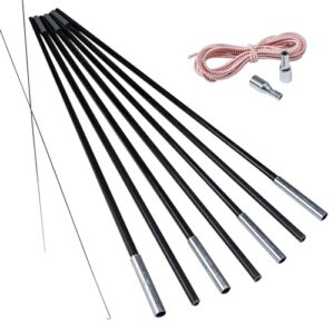 Fiberglas Zeltstange Ø 8,5 mm - 400 cm aus 7 Segmenten mit Gummizug und Einfädelhilfe. Hochwertige Ersatzstangen für Zelte, widerstandsfähig und stabil.