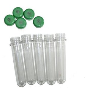 100 Petlinge 13 cm klar mit Deckel, mehrfarbig für Geocaching