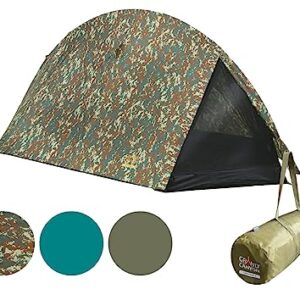 Trekkingzelt, ultraleichtes 1-Personen-Zelt, Kompaktes Packmaß & schneller Aufbau, Ideal für Camping und Bushcraft, Grün Camouflage