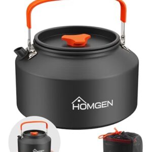 HOMGEN Campingkessel 2 L, tragbarer Campingkocher mit Aluminiumoxid-Wasserkocher und Kochgeschirr, inklusive Tragetasche für Picknick und Outdoor-Aktivitäten