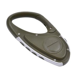 Multifunktionales Altimeter-Gerät für Höhenmessung, Luftdruck-Anzeige und Uhr-Funktion, mit Karabiner-Clip und robustem Design, ideal für Outdoor-Aktivitäten wie Wandern, Bergsteigen und Trekking.