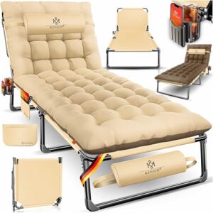KESSER Campingbett, Feldbett, klappbar, 190 x 68 x 30 cm, bis 250 kg belastbar, aus Oxford-Gewebe und stabilem Stahlgerüst, ideal für Camping