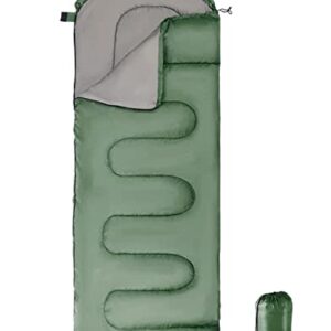 Camping-Schlafsack mit Kapuze, grün, warm und leicht für Outdoor-Aktivitäten