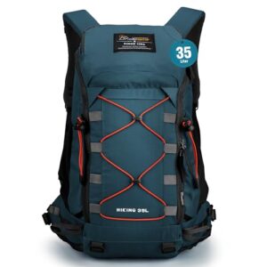 Der Mountaintop 35L Wanderrucksack, ein robustes und leichtes Reiserucksack für Outdoor-Aktivitäten wie Wandern, Camping und Radfahren. Der Rucksack verfügt über eine Regenhülle, ergonomisches Design und multifunktionale Taschen.