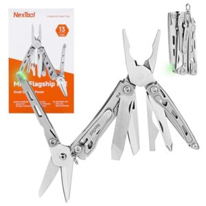 NexTool Multitool F12 Mini Flagship 13-fachiges Werkzeug mit Zackenschere, Feile und Sicherheitsverriegelung für EDC, Outdoor & DIY