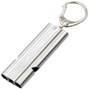 Outdoor-Notfall-Schiedsrichter mit Trillerpfeife in Edelstahl, 120 dB laut, wasserdicht und praktisch zum Tragen mit Schlüsselanhänger.