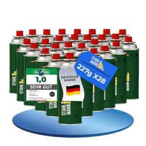 Hochwertige Gaskartuschen 227g mit MSF-1a Ventil für Camping, Grill und Gasgeräte - Made in EU