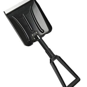 Klappbare Schneeschaufel aus ABS-Plastik mit militärischem Design und ergonomischem Griff, schwarz